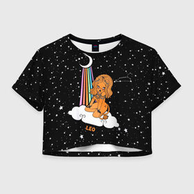 Женская футболка Crop-top 3D с принтом Львица (Знак Зодиака Лев) в городе Новоалтайск, 100% полиэстер | круглая горловина, длина футболки до линии талии, рукава с отворотами | alien | earth | galaxy | star | астрономия | вселенная | животные | звезда | земля | космос | лев | луна | львица | наса | облака | паттерн | планета | радуга | текстура