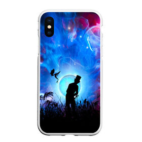Чехол для iPhone XS Max матовый с принтом Фантазия: фея и шляпник в городе Новоалтайск, Силикон | Область печати: задняя сторона чехла, без боковых панелей | красота | луна | ночь | фантазия | фея | шляпник