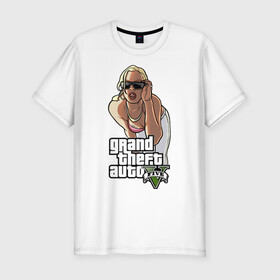 Мужская футболка хлопок Slim с принтом Grand Theft Auto девчонка в городе Новоалтайск, 92% хлопок, 8% лайкра | приталенный силуэт, круглый вырез ворота, длина до линии бедра, короткий рукав | 4 | 5 | five | games | grand theft auto | gta | gta v | los santos | online | rockstar | san andreas | великое авто воровство | гта | гташка | игры | логотип | лос сантос | майкл | мафия | ограбление | онлайн | пеф | рокстар | сан андреас |
