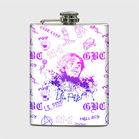 Фляга с принтом LIL PEEP в городе Новоалтайск, металлический корпус | емкость 0,22 л, размер 125 х 94 мм. Виниловая наклейка запечатывается полностью | Тематика изображения на принте: lil peep | lil prince | pink | зарубежная музыка | лил пип | маленький принц