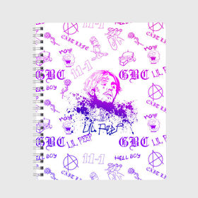 Тетрадь с принтом LIL PEEP в городе Новоалтайск, 100% бумага | 48 листов, плотность листов — 60 г/м2, плотность картонной обложки — 250 г/м2. Листы скреплены сбоку удобной пружинной спиралью. Уголки страниц и обложки скругленные. Цвет линий — светло-серый
 | Тематика изображения на принте: lil peep | lil prince | pink | зарубежная музыка | лил пип | маленький принц