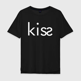 Мужская футболка хлопок Oversize с принтом KISS | ПОЦЕЛУЙ в городе Новоалтайск, 100% хлопок | свободный крой, круглый ворот, “спинка” длиннее передней части | creative | kiss | love | lovers | me | minimalism | креатив | креативная | любовь | минимал | минимализм | надпись | поцелуи | текст | целовать