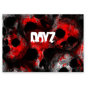 Поздравительная открытка с принтом DAYZ BLOOD | ДЕЙЗИ КРОВЬ (Z) в городе Новоалтайск, 100% бумага | плотность бумаги 280 г/м2, матовая, на обратной стороне линовка и место для марки
 | apocalypse | arma 2 | dayz | game | survival horror | zombie | апокалипсис | арма | арма 2 | дейзи | зомби | зомби апокалипсисом | игра | мертвецы | симулятор выживания | ходячик мертвецы