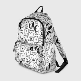 Рюкзак 3D с принтом BTS | BT21 в городе Новоалтайск, 100% полиэстер | лямки с регулируемой длиной, сверху петелька, чтобы рюкзак можно было повесить на вешалку. Основное отделение закрывается на молнию, как и внешний карман. Внутри два дополнительных кармана, один из которых закрывается на молнию. По бокам два дополнительных кармашка | army | bangtan boys | bt21 | bts | bts stickers | chimmy | cooky | k pop | koya | mang | monster | rap monster | rapmon | rj | rm | shooky | tata | van | бтс | ви | джей хоуп | джонгук | кейпоп | реп монстр | стикеры bts | сюга | чимин | чин