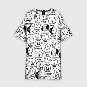 Детское платье 3D с принтом BTS | BT21 в городе Новоалтайск, 100% полиэстер | прямой силуэт, чуть расширенный к низу. Круглая горловина, на рукавах — воланы | army | bangtan boys | bt21 | bts | bts stickers | chimmy | cooky | k pop | koya | mang | monster | rap monster | rapmon | rj | rm | shooky | tata | van | бтс | ви | джей хоуп | джонгук | кейпоп | реп монстр | стикеры bts | сюга | чимин | чин