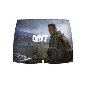Мужские трусы 3D с принтом DayZ в городе Новоалтайск, 50% хлопок, 50% полиэстер | классическая посадка, на поясе мягкая тканевая резинка | dayz | game | survival | выживание | игра