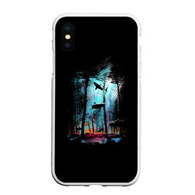 Чехол для iPhone XS Max матовый с принтом Shark forest в городе Новоалтайск, Силикон | Область печати: задняя сторона чехла, без боковых панелей | bottom | colors | dusk | ecosystem | forest | paints | predator | predators | shark | sharks | tree | trees | акула | акулы | дерево | деревья | дно | краски | лес | сумерки | хищник | хищники | экосистема