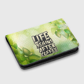 Картхолдер с принтом с принтом Coffee в городе Новоалтайск, натуральная матовая кожа | размер 7,3 х 10 см; кардхолдер имеет 4 кармана для карт; | art | арт | графика | кофе | надписи