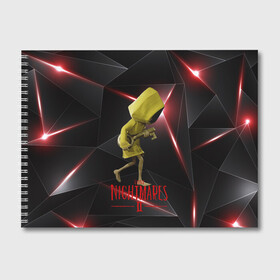 Альбом для рисования с принтом Little Nightmares 2 в городе Новоалтайск, 100% бумага
 | матовая бумага, плотность 200 мг. | Тематика изображения на принте: little nightmares | игра | страшилка | страшная игра | ужас | хоррор