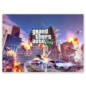 Поздравительная открытка с принтом ЭКШЕН Grand Theft Auto V в городе Новоалтайск, 100% бумага | плотность бумаги 280 г/м2, матовая, на обратной стороне линовка и место для марки
 | 4 | 5 | five | games | grand theft auto | gta | gta v | los santos | online | rockstar | san andreas | великое авто воровство | гта | гташка | игры | логотип | лос сантос | майкл | мафия | ограбление | онлайн | пеф | рокстар | самп | сан андреас 