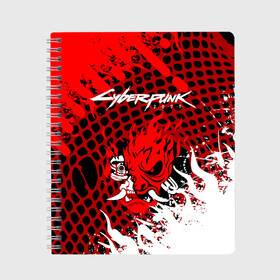 Тетрадь с принтом Cyberpunk 2077. в городе Новоалтайск, 100% бумага | 48 листов, плотность листов — 60 г/м2, плотность картонной обложки — 250 г/м2. Листы скреплены сбоку удобной пружинной спиралью. Уголки страниц и обложки скругленные. Цвет линий — светло-серый
 | Тематика изображения на принте: cd project red | cyberpunk 2077 | esport | game | keanu reeves | samurai | игра | игры | киану ривз | киберпанк 2077 | киберспорт | самураи