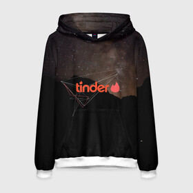 Мужская толстовка 3D с принтом Tinder | Тиндер знакомство в городе Новоалтайск, 100% полиэстер | двухслойный капюшон со шнурком для регулировки, мягкие манжеты на рукавах и по низу толстовки, спереди карман-кенгуру с мягким внутренним слоем. | геометрия | закат | звезды | знакомства | тиндер