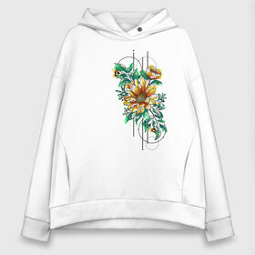 Женское худи Oversize хлопок с принтом Sunflower в городе Новоалтайск, френч-терри — 70% хлопок, 30% полиэстер. Мягкий теплый начес внутри —100% хлопок | боковые карманы, эластичные манжеты и нижняя кромка, капюшон на магнитной кнопке | 8 марта | girl | woman | бабушка | весна | девушкам | девушке | девушки | женский | листья | мама | март | пионы | подарок | тренд | цветочки | цветы