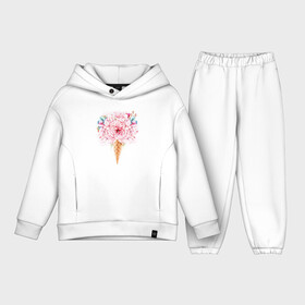 Детский костюм хлопок Oversize с принтом Flowers ice cream в городе Новоалтайск,  |  | Тематика изображения на принте: 8 марта | girl | woman | бабушка | весна | девушкам | девушке | девушки | женский | листья | мама | март | пионы | подарок | тренд | цветочки | цветы