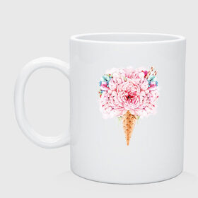 Кружка керамическая с принтом Flowers ice cream в городе Новоалтайск, керамика | объем — 330 мл, диаметр — 80 мм. Принт наносится на бока кружки, можно сделать два разных изображения | Тематика изображения на принте: 8 марта | girl | woman | бабушка | весна | девушкам | девушке | девушки | женский | листья | мама | март | пионы | подарок | тренд | цветочки | цветы