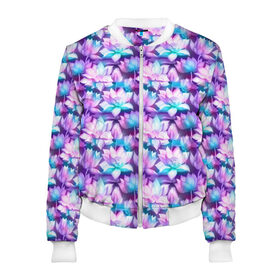 Женский бомбер 3D с принтом Лотос в городе Новоалтайск, 100% полиэстер | застегивается на молнию, по бокам два кармана без застежек, мягкие манжеты, по низу бомбера и на воротнике — эластичная резинка | аум | брахма | будда | буддист | веган | вишну | ганеша | гимнастика | индиго | индуизм | инь янь | йога | лотос | мантра | медитация | нирвана | ом | просветление | психоделика | санскрит | третий глаз