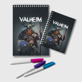 Блокнот с принтом Valheim в городе Новоалтайск, 100% бумага | 48 листов, плотность листов — 60 г/м2, плотность картонной обложки — 250 г/м2. Листы скреплены удобной пружинной спиралью. Цвет линий — светло-серый
 | drakkar | valhalla | valheim | viking | vikings | валхэйм | вальгала | вальхала | вальхейм | викинг | викинги | драккар