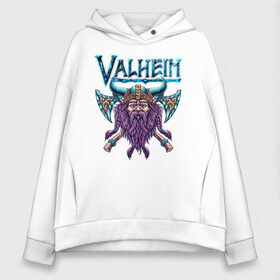 Женское худи Oversize хлопок с принтом Valheim в городе Новоалтайск, френч-терри — 70% хлопок, 30% полиэстер. Мягкий теплый начес внутри —100% хлопок | боковые карманы, эластичные манжеты и нижняя кромка, капюшон на магнитной кнопке | fantasy | mmo | valheim | valve | валхейм | вальхейм | викинги | выживалка | игра | королевская битва | ммо | ролевая игра | фэнтази