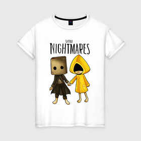 Женская футболка хлопок с принтом LITTLE NIGHTMARES в городе Новоалтайск, 100% хлопок | прямой крой, круглый вырез горловины, длина до линии бедер, слегка спущенное плечо | little nightmares | little nightmares 2 | игра nightmares | монстры. | ужасы | учительница | хоррор