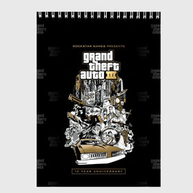 Скетчбук с принтом Grand Theft Auto III в городе Новоалтайск, 100% бумага
 | 48 листов, плотность листов — 100 г/м2, плотность картонной обложки — 250 г/м2. Листы скреплены сверху удобной пружинной спиралью | 4 | 5 | five | games | grand theft auto | gta | gta v | los santos | online | rockstar | san andreas | великое авто воровство | гта | гташка | игры | логотип | лос сантос | майкл | мафия | ограбление | онлайн | пеф | рокстар | самп | сан андреас 