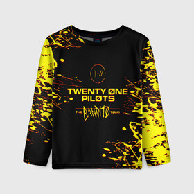 Детский лонгслив 3D с принтом TWENTY ONE PILOTS TOP. в городе Новоалтайск, 100% полиэстер | длинные рукава, круглый вырез горловины, полуприлегающий силуэт
 | 21 pilots | blurryface | fbr | fueled by ramen | fueledbyramen | heathens | heavydirtysoul | josh dun | music | music video | official | stressed out | top | tp | trench | twenty one pilots | twentyonepilots | tyler joseph 