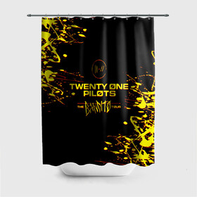 Штора 3D для ванной с принтом TWENTY ONE PILOTS TOP. в городе Новоалтайск, 100% полиэстер | плотность материала — 100 г/м2. Стандартный размер — 146 см х 180 см. По верхнему краю — пластиковые люверсы для креплений. В комплекте 10 пластиковых колец | 21 pilots | blurryface | fbr | fueled by ramen | fueledbyramen | heathens | heavydirtysoul | josh dun | music | music video | official | stressed out | top | tp | trench | twenty one pilots | twentyonepilots | tyler joseph 