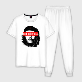 Мужская пижама хлопок с принтом CHE GUEVARA | ЧЕ ГЕВАРА в городе Новоалтайск, 100% хлопок | брюки и футболка прямого кроя, без карманов, на брюках мягкая резинка на поясе и по низу штанин
 | Тематика изображения на принте: anarchy | che | che guevara | comandante | hasta la victoria siempre | анархия | гевара | до победы всегда | историческая личность | комунист | куба | революция | социализм | фидель кастро | че | че гевара | эрнесто