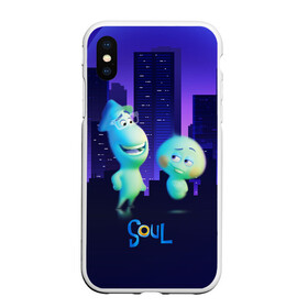 Чехол для iPhone XS Max матовый с принтом Soul   мультик Душа в городе Новоалтайск, Силикон | Область печати: задняя сторона чехла, без боковых панелей | soul | город | детский | душа | души | красочны | логотип | мультик | мультфильм | ночь | персонаж | пиксар | подарок | смешной | яркий