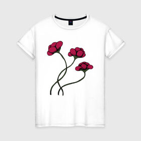 Женская футболка хлопок с принтом КРАСНЫЙ ЦВЕТОК RED FLOWER в городе Новоалтайск, 100% хлопок | прямой крой, круглый вырез горловины, длина до линии бедер, слегка спущенное плечо | 8 | day | flowers | girl | girlfriend | girls | granny | love | lovers | march | mommy | moms | roses | women | womens | бабуля | бабушка | девушка | девушки | день | жена | женский | женщина | любовь | мама | мамуля | марта | розы | сестра | си