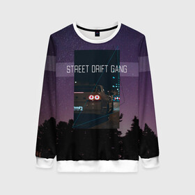Женский свитшот 3D с принтом Street Drift Gang | Дрифт в городе Новоалтайск, 100% полиэстер с мягким внутренним слоем | круглый вырез горловины, мягкая резинка на манжетах и поясе, свободная посадка по фигуре | drift | gang | gtr | jdm | king | nissan | skyline | street | геометрия | годзилла | город | дрифт | дрифта | звездное | звезды | король | космос | небо | ниссан | ночной | скай | скайлайн | улица | уличного | фонк