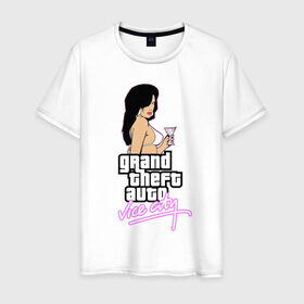 Мужская футболка хлопок с принтом Grand Theft Auto Vice City в городе Новоалтайск, 100% хлопок | прямой крой, круглый вырез горловины, длина до линии бедер, слегка спущенное плечо. | 4 | 5 | five | games | grand theft auto | gta | gta v | los santos | online | rockstar | san andreas | великое авто воровство | гта | гташка | игры | логотип | лос сантос | майкл | мафия | ограбление | онлайн | пеф | рокстар | самп | сан андреас 