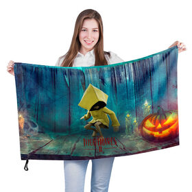 Флаг 3D с принтом Little Nightmares 2 в городе Новоалтайск, 100% полиэстер | плотность ткани — 95 г/м2, размер — 67 х 109 см. Принт наносится с одной стороны | little nightmares | страшилка | страшная игра | ужас | хоррор