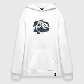 Худи SuperOversize хлопок с принтом Fish Bone Скелет Рыбы в городе Новоалтайск, 70% хлопок, 30% полиэстер, мягкий начес внутри | карман-кенгуру, эластичная резинка на манжетах и по нижней кромке, двухслойный капюшон
 | art | bones | brush | fish | fishbone | glich | glitch | paint | skeleton | teeth | tooth | арт | глитч | глич | зубы | иллюстрация | кисть | клыки | кости | косточки | кость | краска | пасть | пиранья | прикол | принт | рисунок | рыбьи кост