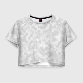 Женская футболка Crop-top 3D с принтом СНЕЖНЫЙ КАМУФЛЯЖ в городе Новоалтайск, 100% полиэстер | круглая горловина, длина футболки до линии талии, рукава с отворотами | 23 февраля | camo | camouflage | fck | military | армейские | армия | военные | городской | зима | камуфляж | камуфляжный | лес | милитари | море | морской | мужчинам | патриот | пиксельный | подарок | праздник