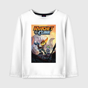 Детский лонгслив хлопок с принтом Ratchet & Clank в городе Новоалтайск, 100% хлопок | круглый вырез горловины, полуприлегающий силуэт, длина до линии бедер | Тематика изображения на принте: game | ratchet  clank | галактические рейнджеры | игры | рэтчет и кланr