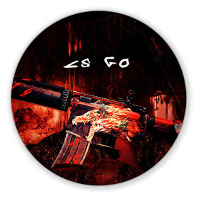 Коврик для мышки круглый с принтом CS GO M4A4 HOWI в городе Новоалтайск, резина и полиэстер | круглая форма, изображение наносится на всю лицевую часть | howi | m4a4 | skin | автомат | ад | винтовуа | вой | ксго | оружие | скин