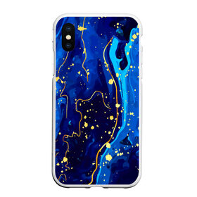 Чехол для iPhone XS Max матовый с принтом СИНИЙ ГРАНИТ в городе Новоалтайск, Силикон | Область печати: задняя сторона чехла, без боковых панелей | Тематика изображения на принте: marble | абстракция | гранит | золото | золотой | камень | контраст | линии | позолочен | полосы. | синий гранит