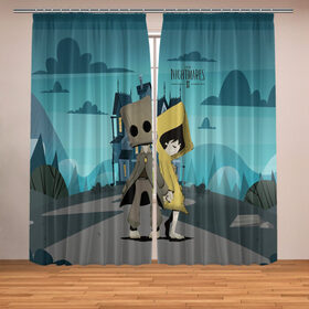 Фотошторы с принтом Little Nightmares 2 в городе Новоалтайск, Блэкаут (светозащита 90%) / Габардин (светозащита 40% | 2 полотна шириной по 145 см; Высота 200-300 см; Крепление: шторная лента (на крючки); | little nightmares | страшилка | страшная игра | ужас | хоррор