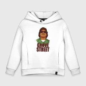 Детское худи Oversize хлопок с принтом GROVE STREET в городе Новоалтайск, френч-терри — 70% хлопок, 30% полиэстер. Мягкий теплый начес внутри —100% хлопок | боковые карманы, эластичные манжеты и нижняя кромка, капюшон на магнитной кнопке | 4 | 5 | five | games | grand theft auto | gta | gta v | los santos | online | rockstar | san andreas | великое авто воровство | гта | гташка | игры | логотип | лос сантос | майкл | мафия | ограбление | онлайн | пеф | рокстар | самп | сан андреас 