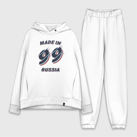 Женский костюм хлопок Oversize с принтом Рождённый в 1999 в городе Новоалтайск,  |  | 1999 | 99 | made in russia | год рождения | рождён в россии | рождённый в 1999 | россия | рф