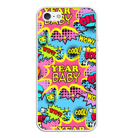 Чехол для iPhone 5/5S матовый с принтом Year baby Pop art print в городе Новоалтайск, Силикон | Область печати: задняя сторона чехла, без боковых панелей | Тематика изображения на принте: baby | boom | cool | pop art print | wow | wtf | year