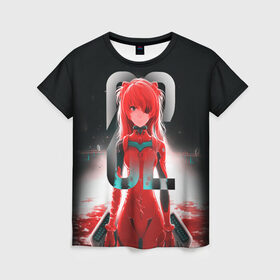 Женская футболка 3D с принтом Asuka Langley в городе Новоалтайск, 100% полиэфир ( синтетическое хлопкоподобное полотно) | прямой крой, круглый вырез горловины, длина до линии бедер | Тематика изображения на принте: eva | eva 00 | eva 01 | eva 02 | rei | rei ayanami | shinji ikari | аска | ева | ева 02 | евангелион