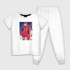 Детская пижама хлопок с принтом Evangelion Asuka в городе Новоалтайск, 100% хлопок |  брюки и футболка прямого кроя, без карманов, на брюках мягкая резинка на поясе и по низу штанин
 | eva | eva 00 | eva 01 | eva 02 | rei | rei ayanami | shinji ikari | аска | ева | ева 02 | евангелион