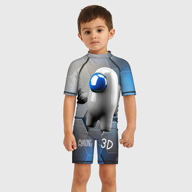 Детский купальный костюм 3D с принтом Among Us 3D в городе Новоалтайск, Полиэстер 85%, Спандекс 15% | застежка на молнии на спине | 3d плиты | 3d человечек 3d | 3д | among us | sabotage | амонг | игра | космонавт | объем