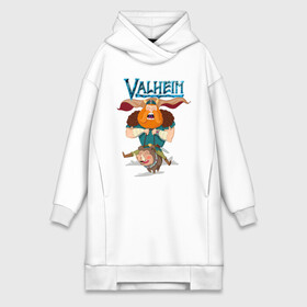 Платье-худи хлопок с принтом Valheim в городе Новоалтайск,  |  | fantasy | mmo | valheim | valve | валхейм | вальхейм | викинги | выживалка | игра | королевская битва | ммо | ролевая игра | фэнтази