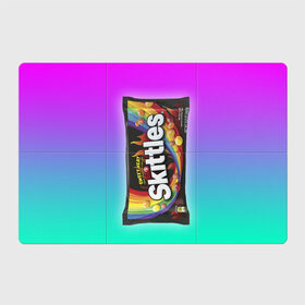 Магнитный плакат 3Х2 с принтом Skittles | Черный в городе Новоалтайск, Полимерный материал с магнитным слоем | 6 деталей размером 9*9 см | black | skittles | sweet heat | градиент | зеленый | радуга | розовый | синий | скитлс | черный