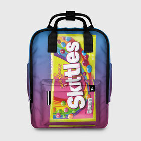 Женский рюкзак 3D с принтом Skittles | Желтый в городе Новоалтайск, 100% полиэстер | лямки с регулируемой длиной, сверху ручки, чтобы рюкзак нести как сумку. Основное отделение закрывается на молнию, как и внешний карман. Внутри два дополнительных кармана, один из которых закрывается на молнию. По бокам два дополнительных кармашка, куда поместится маленькая бутылочка
 | skittles | sweet sours | yellow | градиент | желтый | красный | радуга | розовый | синий | скитлс | фиолетовый
