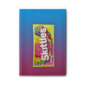 Обложка для автодокументов с принтом Skittles | Желтый в городе Новоалтайск, натуральная кожа |  размер 19,9*13 см; внутри 4 больших “конверта” для документов и один маленький отдел — туда идеально встанут права | skittles | sweet sours | yellow | градиент | желтый | красный | радуга | розовый | синий | скитлс | фиолетовый