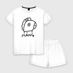 Женская пижама с шортиками хлопок с принтом BTS | BT21 MANG в городе Новоалтайск, 100% хлопок | футболка прямого кроя, шорты свободные с широкой мягкой резинкой | army | bangtan boys | bt21 | bts | bts stickers | chimmy | cooky | k pop | koya | mang | monster | rap monster | rapmon | rj | rm | shooky | tata | van | бтс | ви | джей хоуп | джонгук | кейпоп | реп монстр | стикеры bts | сюга | чимин | чин