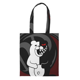 Шоппер 3D с принтом MONOKUMA | МОНОКУМА | DANGANRO в городе Новоалтайск, 100% полиэстер | Плотность: 200 г/м2; Размер: 34×35 см; Высота лямок: 30 см | anime | bear | black  white | danganronpa | kurokuma | monodam | monokuma | monomi | monotaro | rabbit | school | shirokuma | аниме | главарь | мoноми | монокума | черно белый | школа